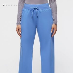 Jaanuu Women's 4 pocket relaxed pants in ceil blue color size Petite M